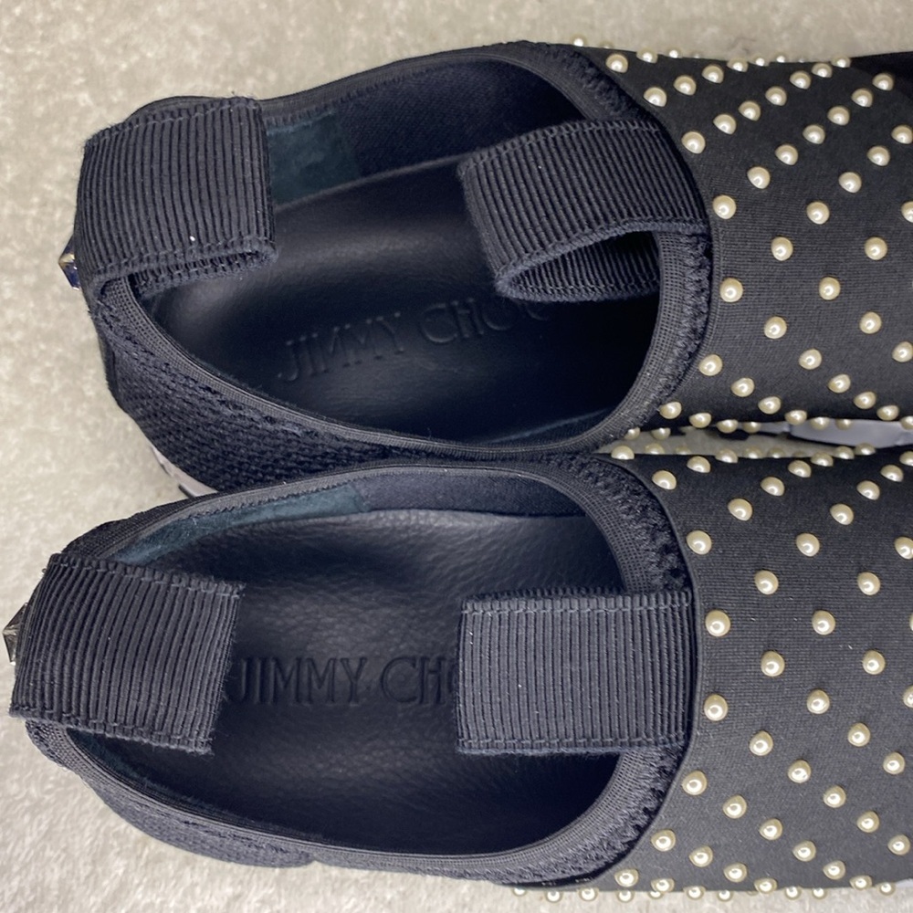 Jimmy Choo Oakland Mesh & Suede Studded Slip-On Sneakers (EUR 41 / US 7.5) - Picture 6 of 7